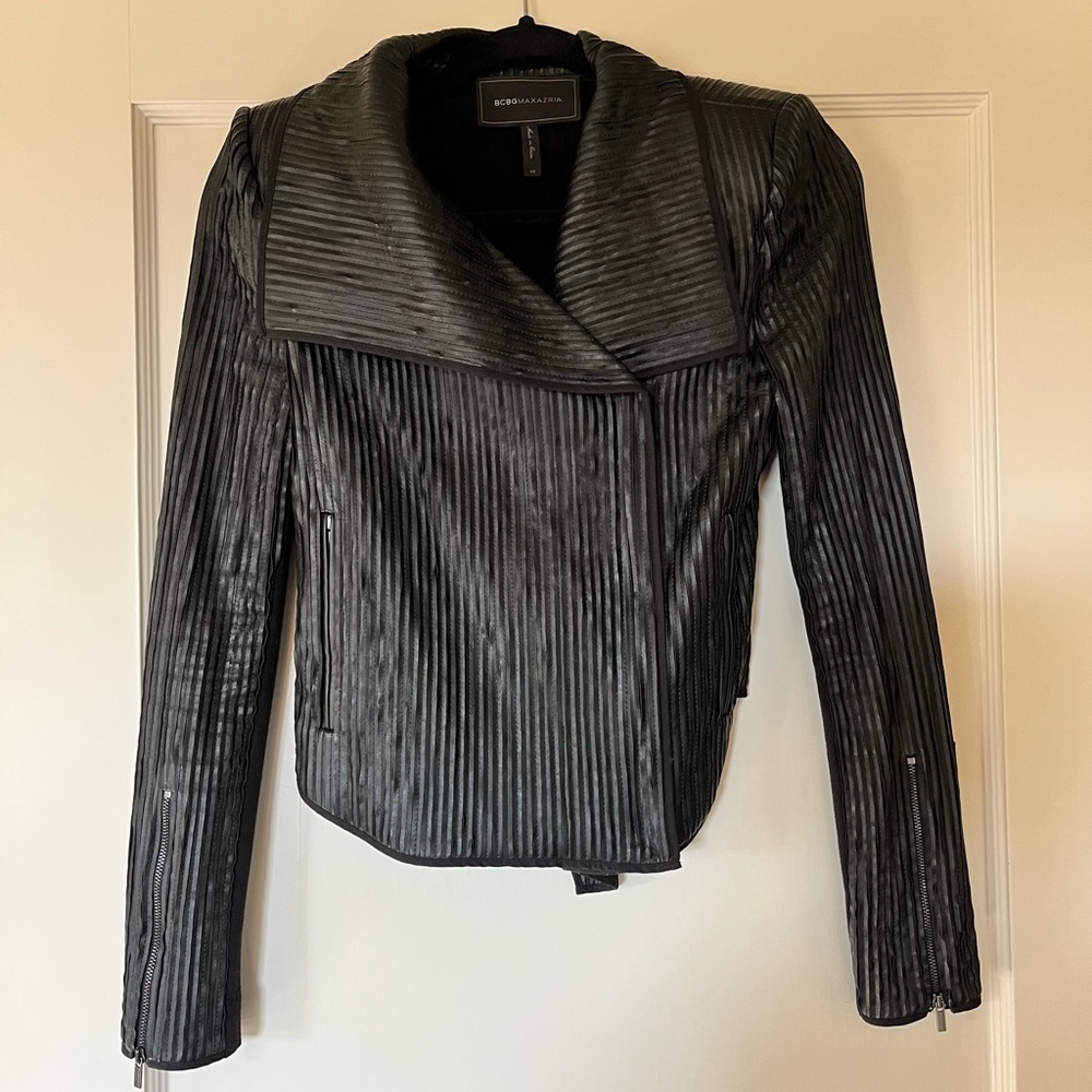 BCBG MAXMARIA Black Leather Jacket